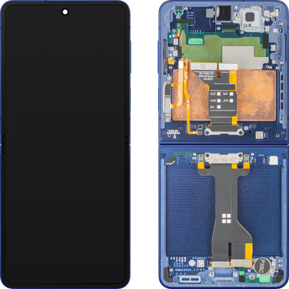 Display con Pantalla Táctil Samsung Galaxy Z Flip7 F766, Con Marco, Sub Inner, Azul (Blue Shadow), Paquete de Servicio GH82-37581A