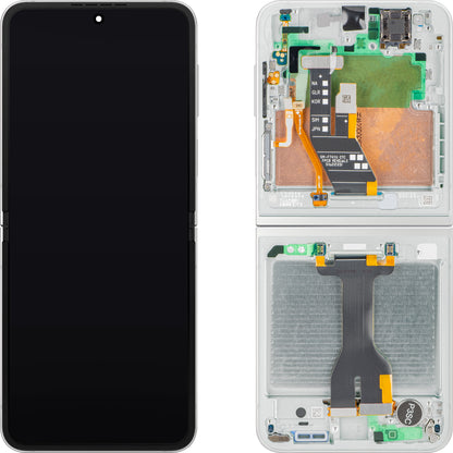 Pantalla con Touchscreen Samsung Galaxy Z Flip7 FE F761, con Marco, Sub Inner, Blanco, Service Pack GH82-37734B
