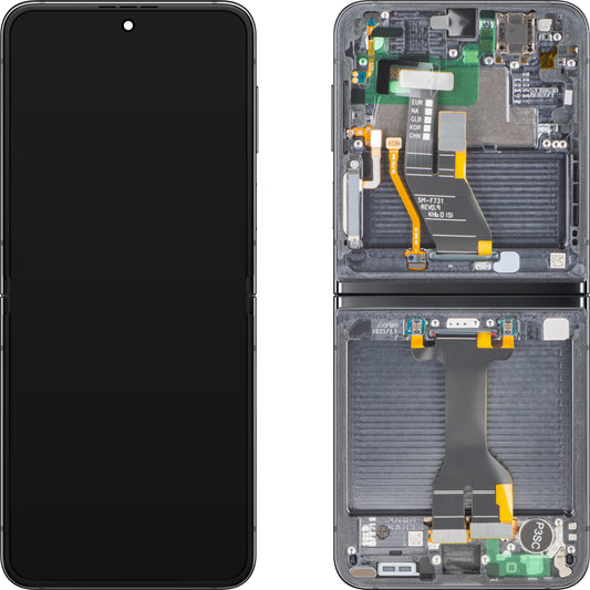 Pantalla con Touchscreen Samsung Galaxy Z Flip5 F731, con Marco, Sub Inner, Gris (Graphite), Service Pack GH82-31827A