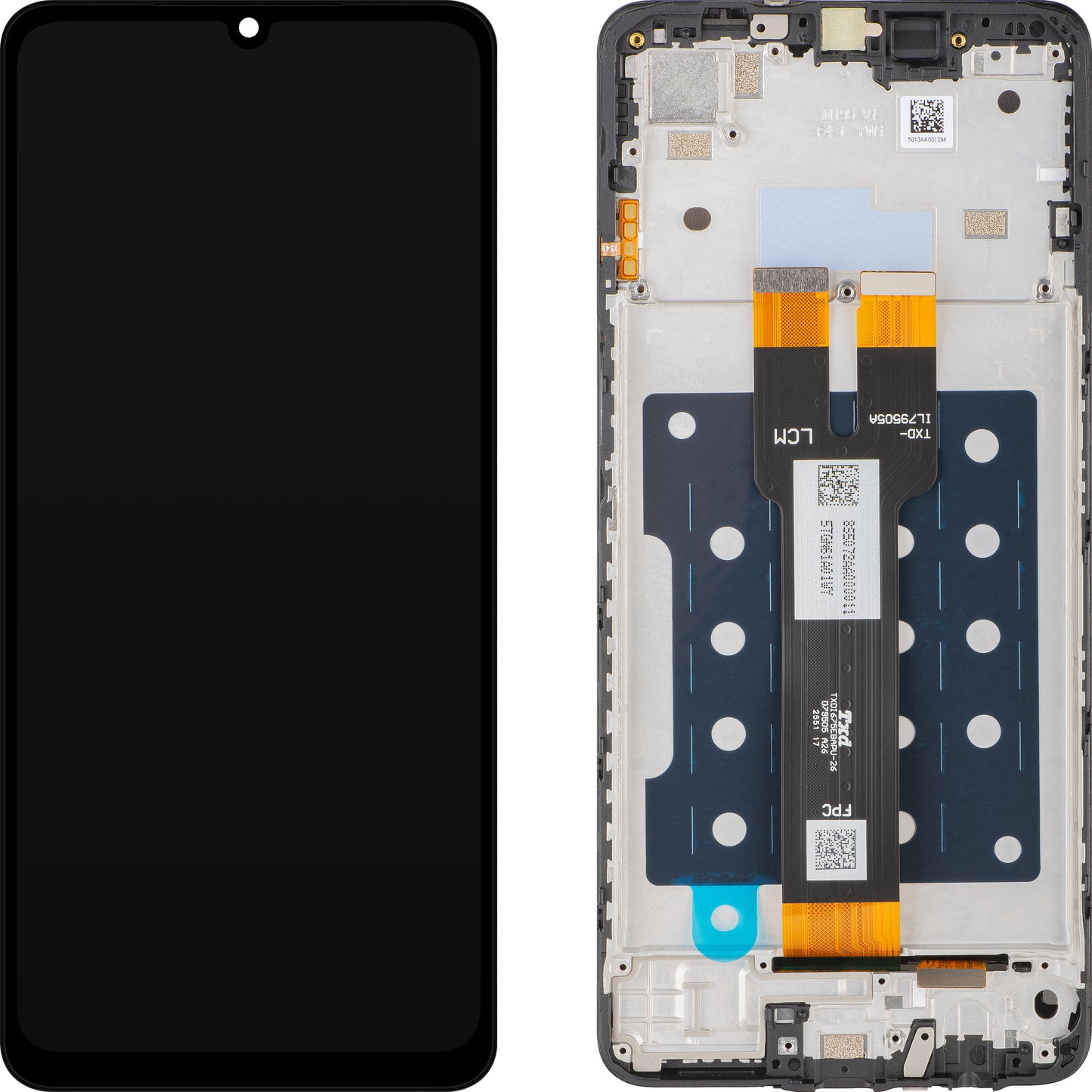 Pantalla con pantalla táctil Samsung Galaxy A07, con marco, negro, paquete de servicio GH81-28713A