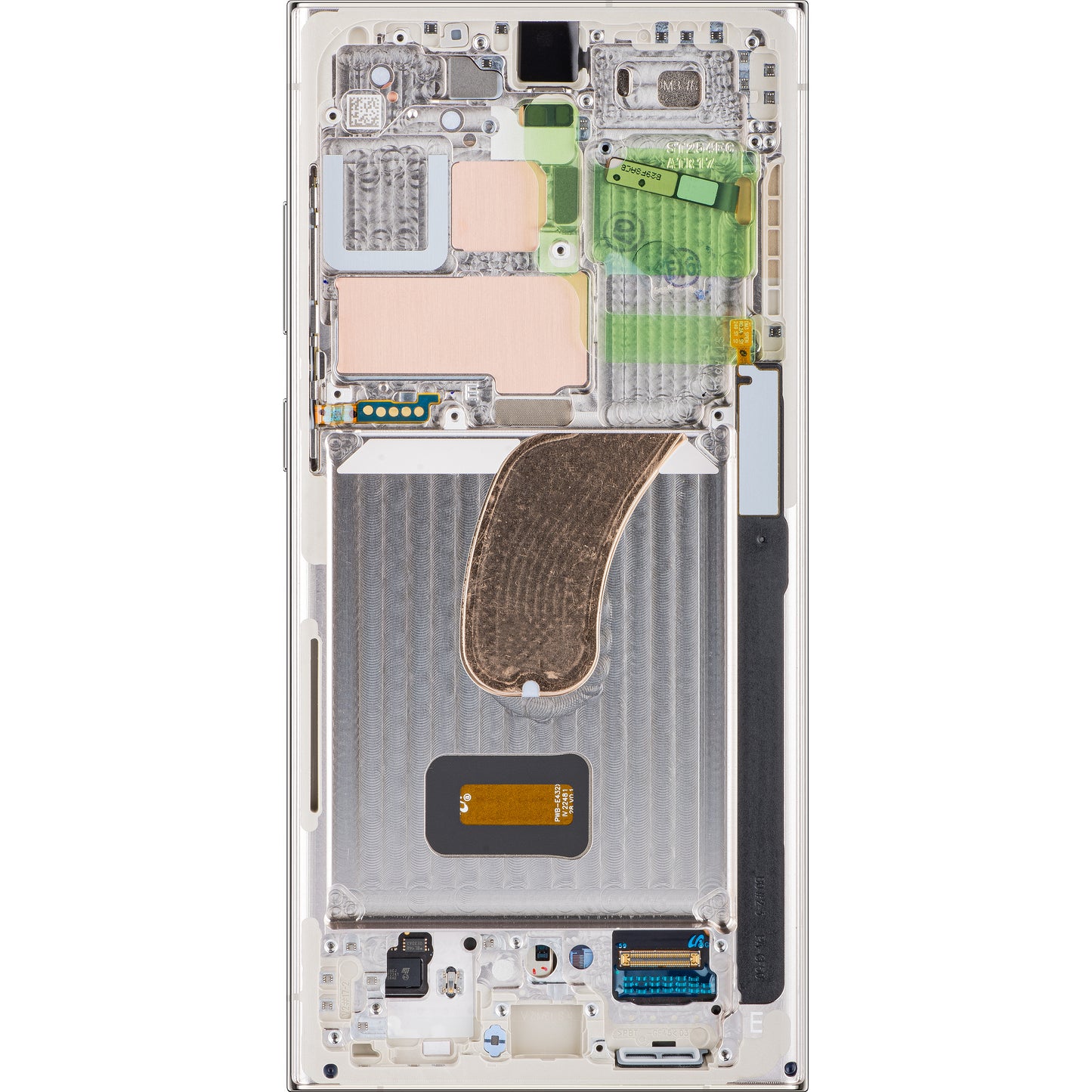 Pantalla táctil Samsung Galaxy S23 Ultra S918, con marco, blanco (crema), Service Pack GH82-30466B