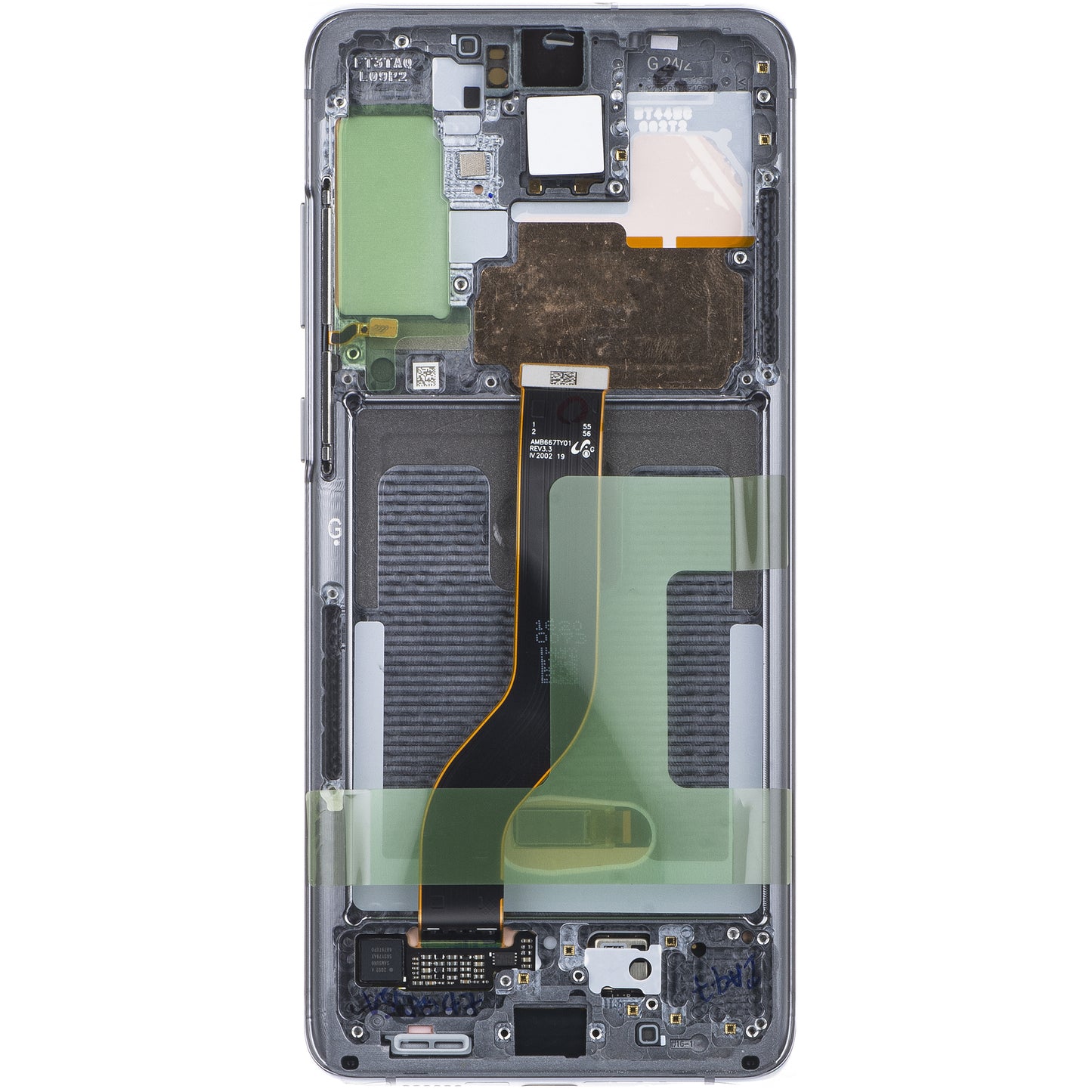 Pantalla táctil Samsung Galaxy S20 5G G981 / S20 G980, con marco, negro (gris cósmico), Service Pack GH82-31432A 