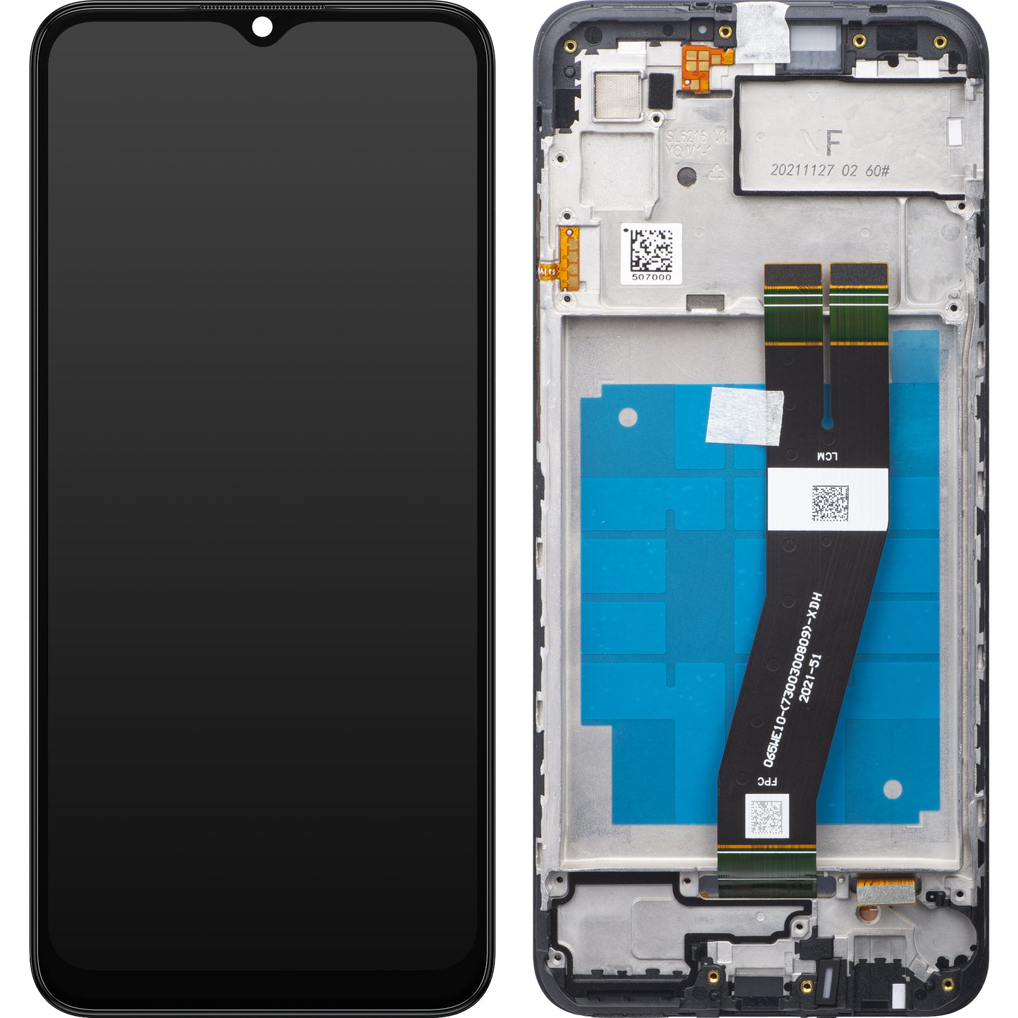 Pantalla táctil Samsung Galaxy A03 A035, con marco, versión G, negro, Service Pack GH81-21626A