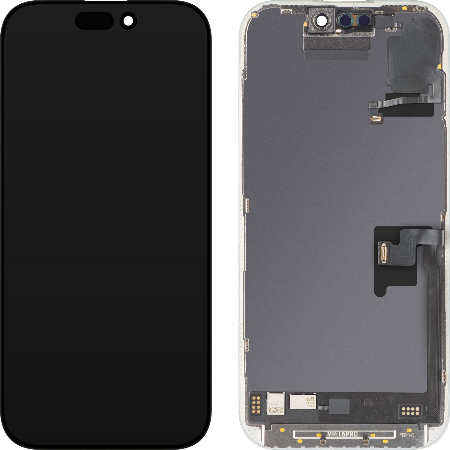 Pantalla con pantalla táctil y sensor de proximidad de luz MP compatible con Apple iPhone 16 Pro, con marco, versión de software OLED FHD 120Hz diagnóstico, negro