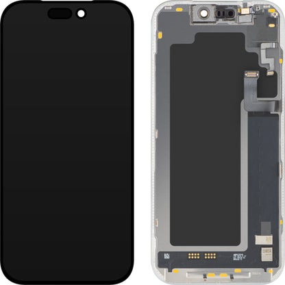 Pantalla con pantalla táctil y sensor de proximidad de luz MP compatible con Apple iPhone 17 Pro, con marco, versión de software OLED FHD 120Hz diagnóstico, negro