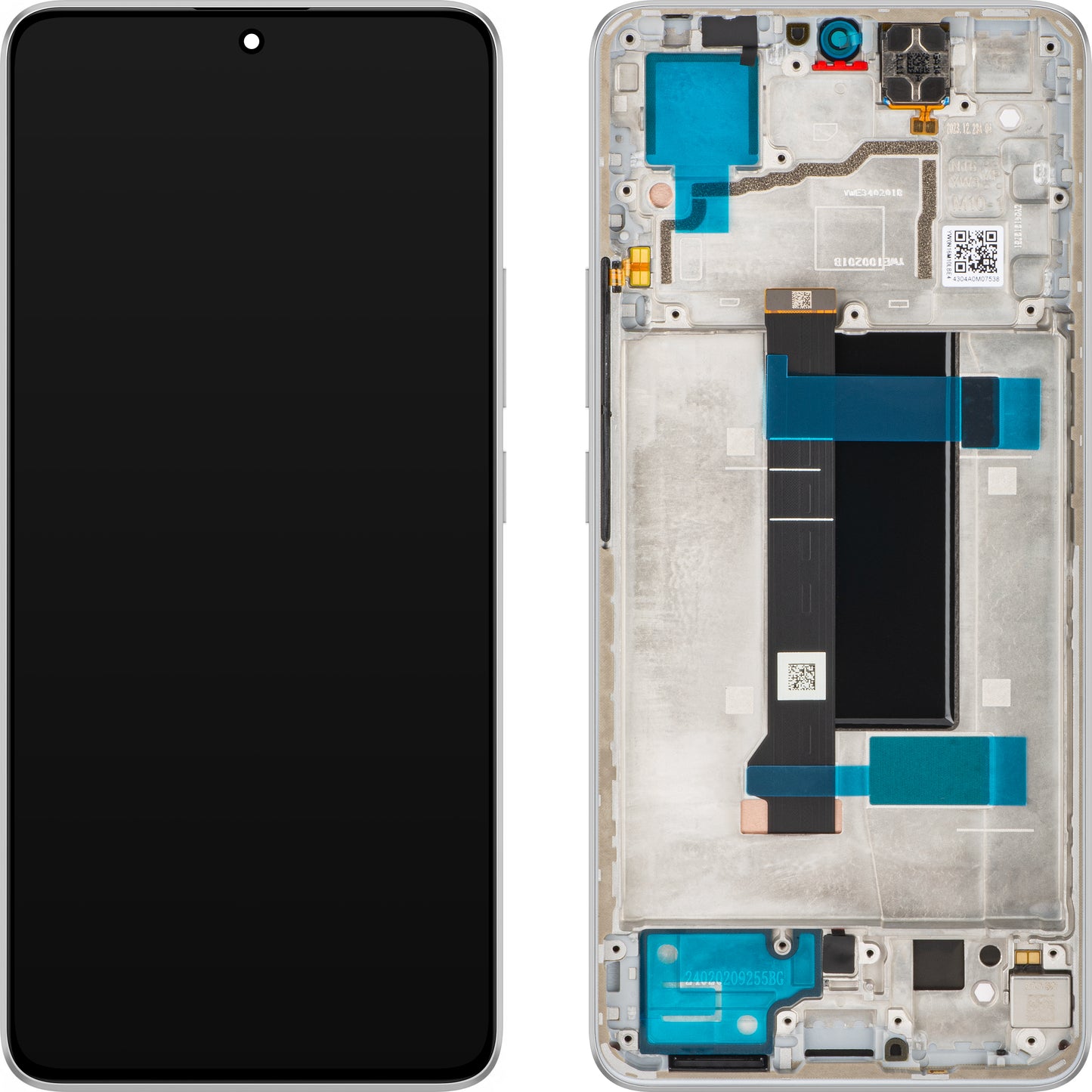 Pantalla con Touchscreen Xiaomi Poco X6 / Redmi Note 13 Pro 5G, con Marco, Blanca, Service Pack 560001N16P00