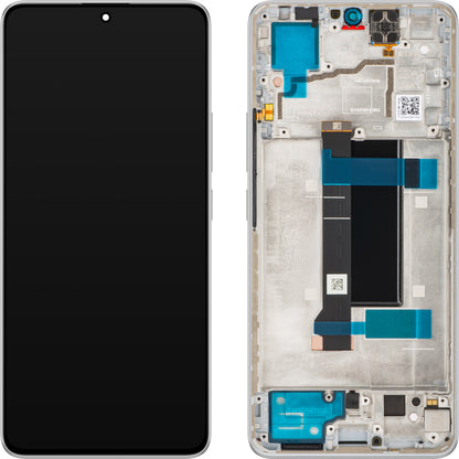Pantalla con Touchscreen Xiaomi Poco X6 / Redmi Note 13 Pro 5G, con Marco, Blanca, Service Pack 560001N16P00