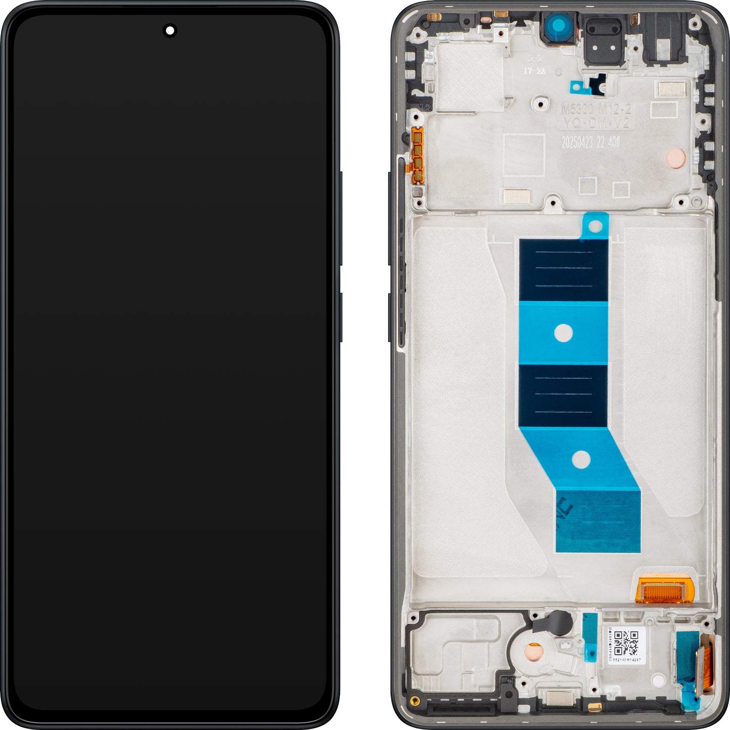 Pantalla con Touchscreen Xiaomi Redmi Note 14 5G, con Marco, Negro (Midnight Black), Service Pack 56002000O1700