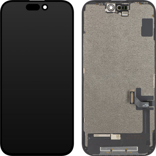 ZY Pantalla Táctil para Apple iPhone 15, con Marco, LCD In-Cell IC Movible, Negro 