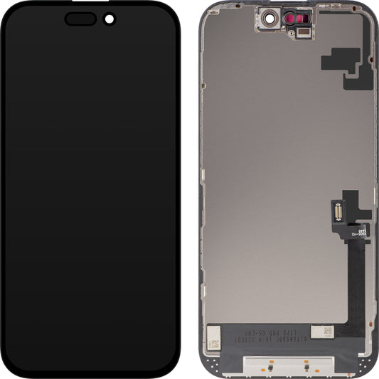 Pantalla con Touchscreen ZY para Apple iPhone 16, con Marco, Versión LCD In-Cell, Negro