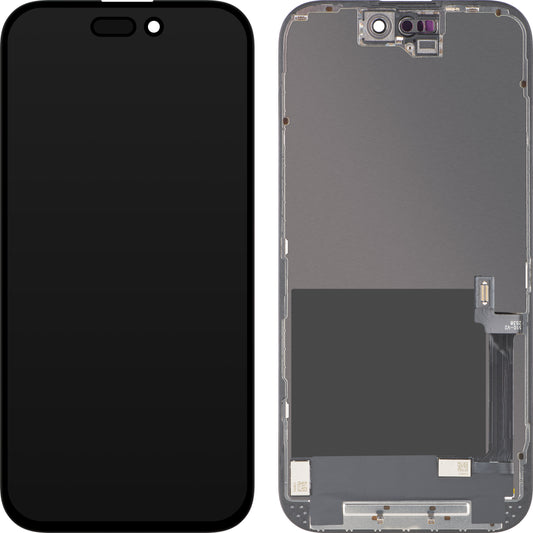Pantalla con Touchscreen ZY para Apple iPhone 16, con Marco, Versión LCD In-Cell IC Movable, Negro
