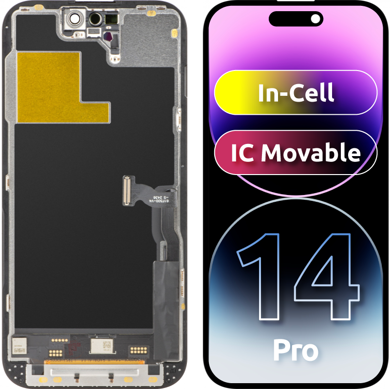 ZY Pantalla Táctil para Apple iPhone 14 Pro, con Marco, In-Cell IC Versión LCD Móvil, Negro 