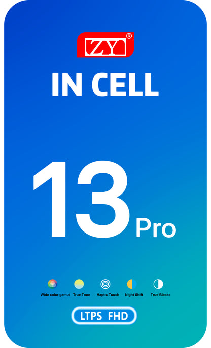 ZY Touchscreen Display for Apple iPhone 13 Pro, with Frame, In-Cell IC Movable LCD Version, Black 