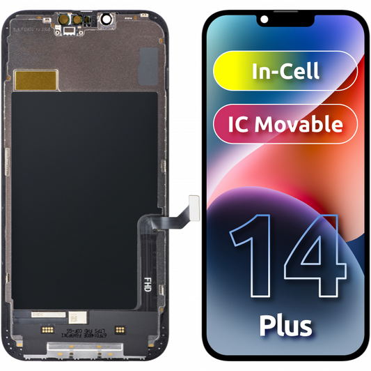 ZY Pantalla Táctil para Apple iPhone 14 Plus, con Marco, LCD In-Cell IC Movible, Negro 