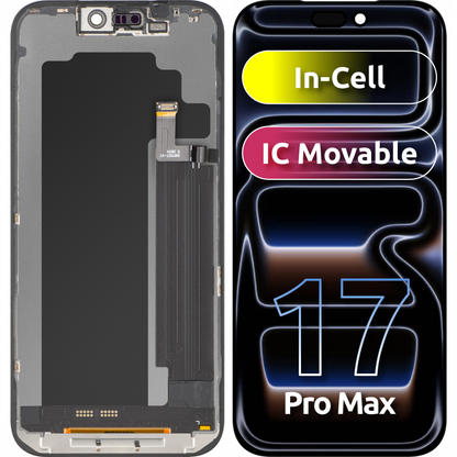 ZY Touchscreen Display for Apple iPhone 17 Pro Max, with Frame, Movable In-Cell IC LCD Version, Black