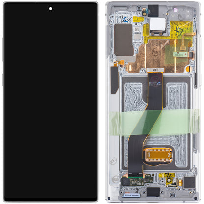 Pantalla táctil Samsung Galaxy Note 10+ 5G N976 / Note 10+ N975, con marco, blanca, Service Pack GH82-20838B