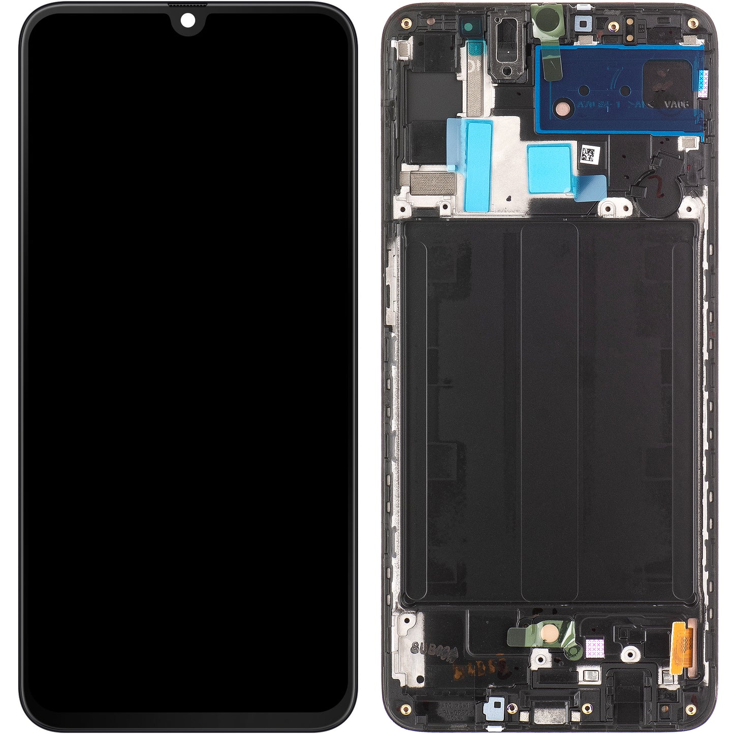 Pantalla táctil Samsung Galaxy A70 A705, con marco, negro, Service Pack GH82-19747A