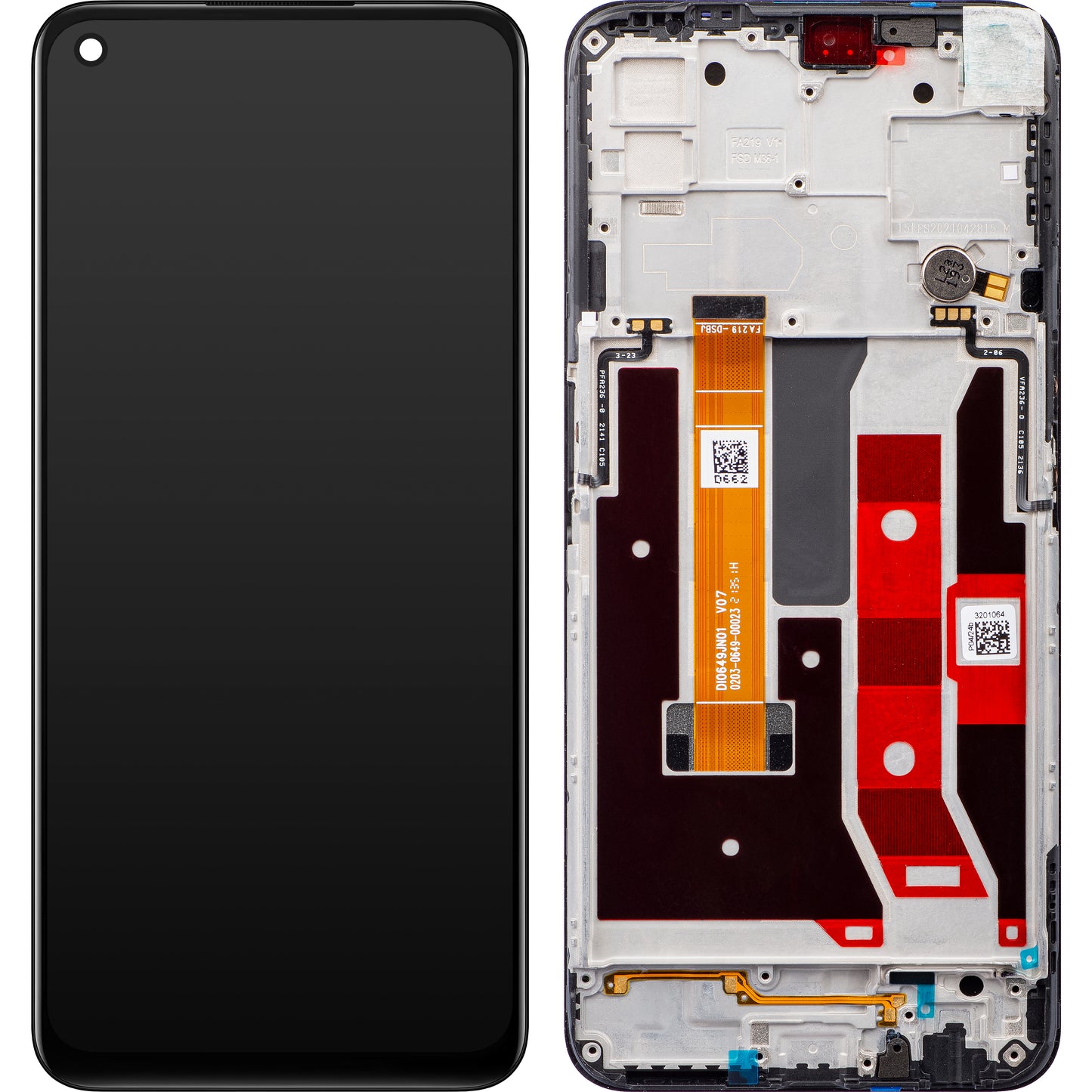 Display con pantalla táctil Oppo A73 5G / A72 5G, con marco, negro, Service Pack 4904890