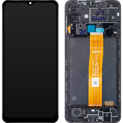 Pantalla táctil Samsung Galaxy A12 A125, con marco, negro, Service Pack GH82-24491A