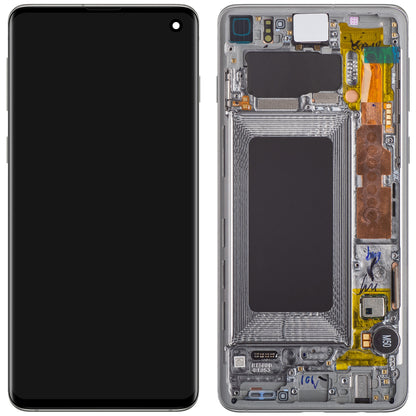 Samsung Galaxy Galaxy S10 G973 Pantalla táctil con marco, plata, paquete de servicio GH82-18850G