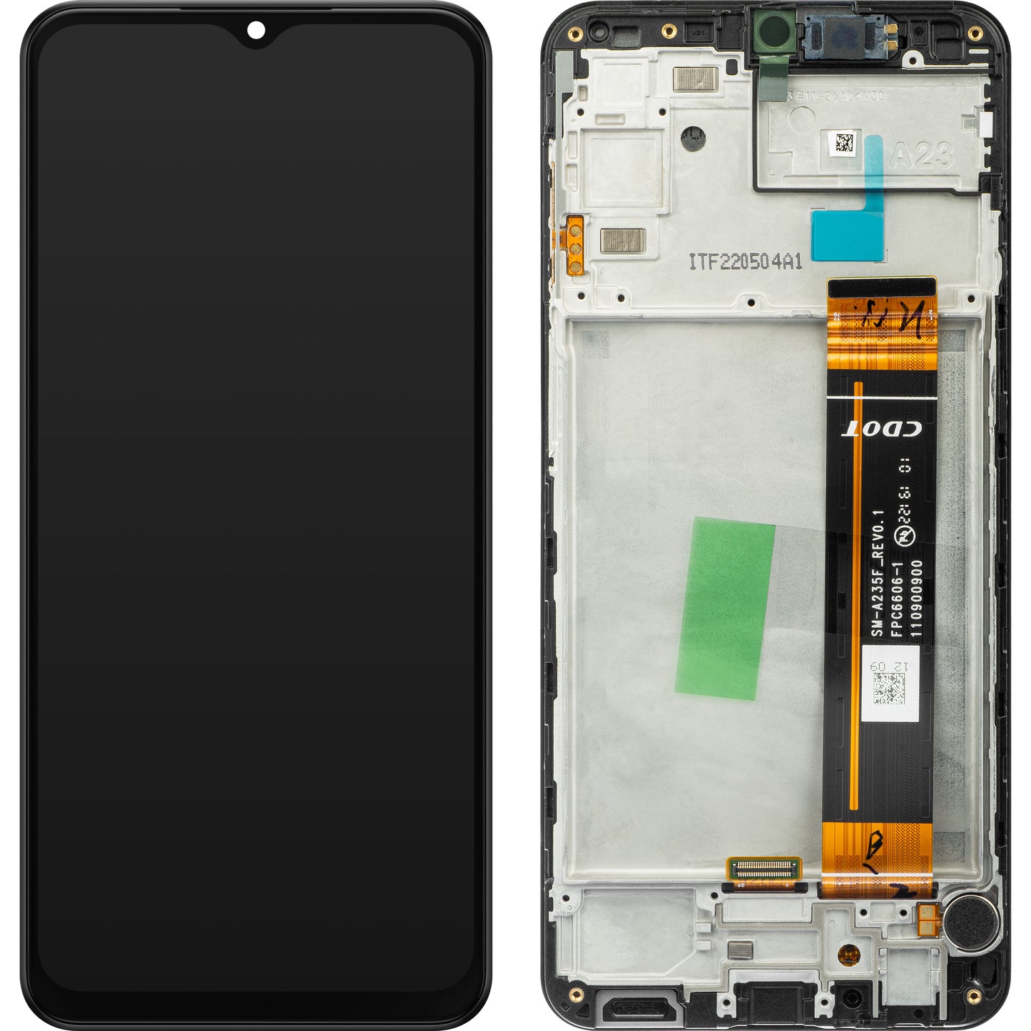 Pantalla táctil Samsung Galaxy A23 A235, con marco, negro, Service Pack GH82-28563A