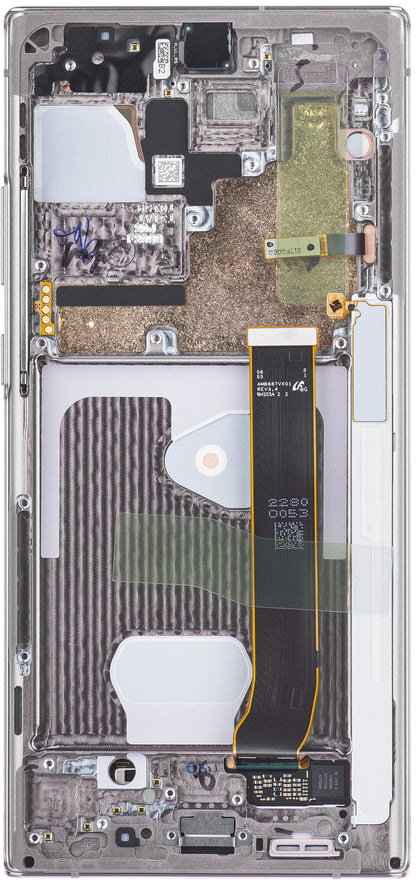 Pantalla con Touchscreen para Samsung Galaxy Note 20 Ultra 5G N986 / Note 20 Ultra N985, con Marco, Blanca, Paquete de Servicio GH82-23596C