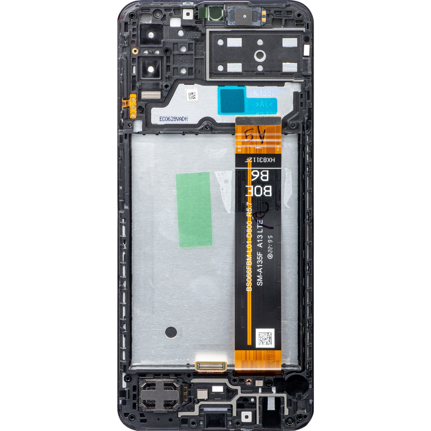 Pantalla táctil Samsung Galaxy M13 M135, con marco, negra, Service Pack GH82-29132A