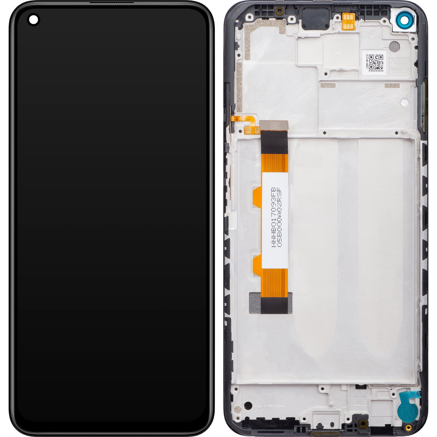 Pantalla táctil Xiaomi Redmi Note 9 5G / Redmi Note 9T 5G, con marco, negro, Service Pack 5600030J2200