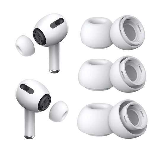Tapones Techsuit ET1 para Apple AirPods Pro Series, Set de 3 piezas, Blancos