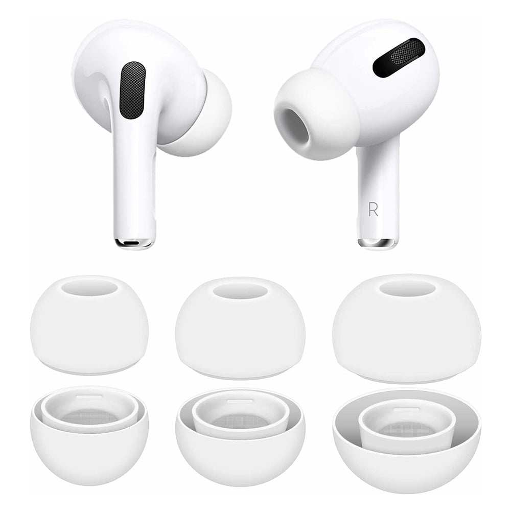 Techsuit ET2 Ear Tips for Apple AirPods Pro 3, Size XS / S / L, White