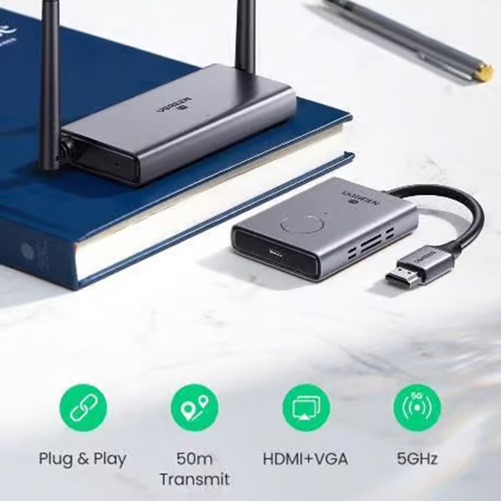 Extensor inalámbrico HDMI UGREEN CM506, 1080P, Gris