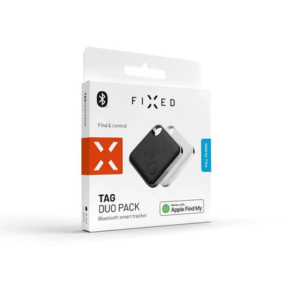 Fixed SmartTag Duo para iOS, Set 2 Piezas, Blanco / Negro