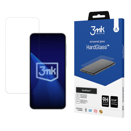 Protector de pantalla 3MK HardGlass para Samsung Galaxy A37 5G, vidrio templado, adhesivo completo