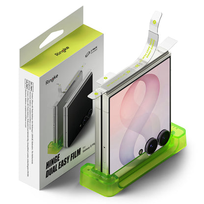 Protector de bisagra Ringke Dual Easy para Samsung Galaxy Z Flip8 F776, Plástico, Set de 2 piezas