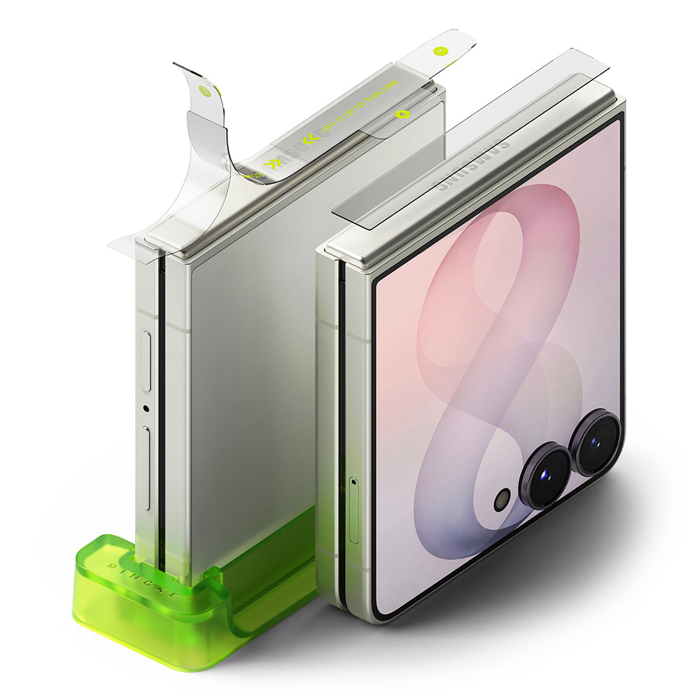 Protector de bisagra Ringke Dual Easy para Samsung Galaxy Z Flip8 F776, Plástico, Set de 2 piezas