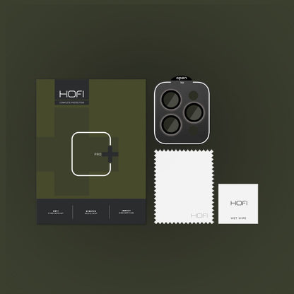 Protector de cámara trasera HOFI CamRing PRO+ para Apple iPhone 15 Pro Max / 15 Pro, vidrio templado, negro