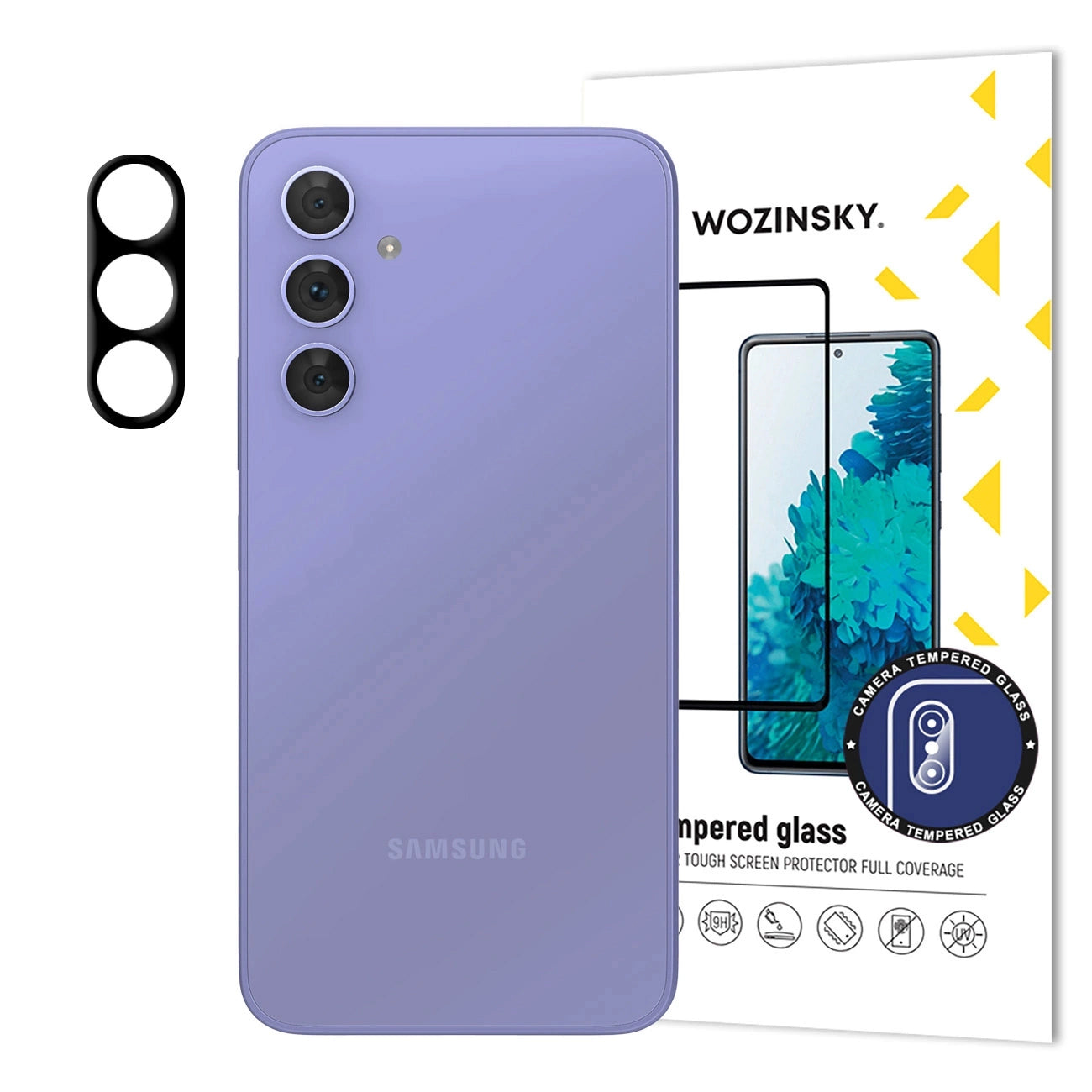 Protector de cámara trasera WZK para Samsung Galaxy S25+ S936, vidrio templado, negro