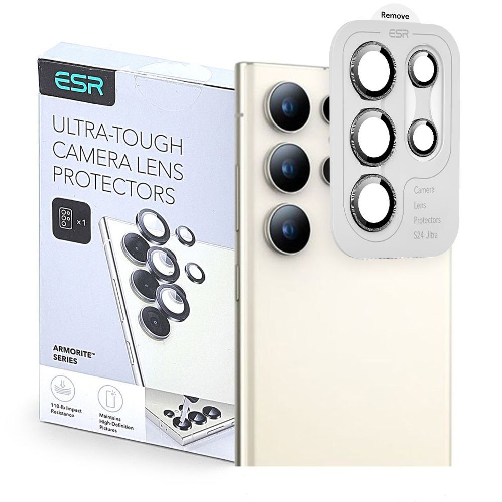 Película protectora de cámara trasera ESR Armorite para Samsung Galaxy S25 Ultra S938, Cristal Templado, Negra