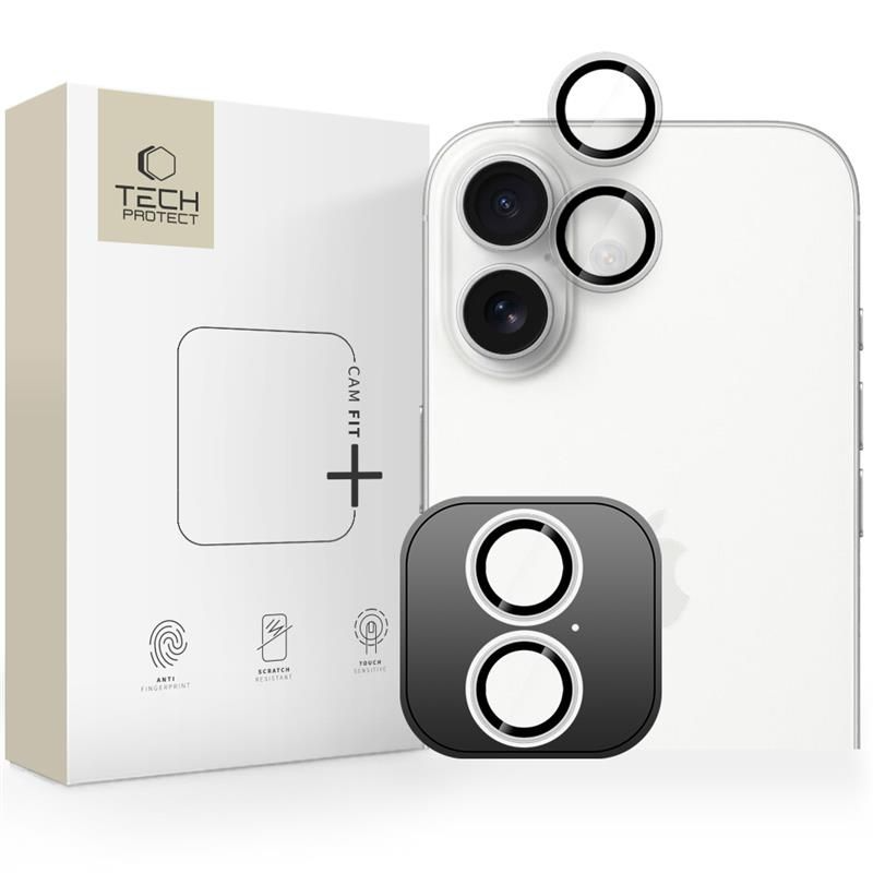 Protector de cámara trasera Tech-Protect CamRing Fit+ para Apple iPhone 17, Cristal Templado, Transparente