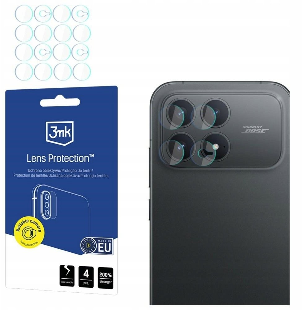 Protector de pantalla para cámara trasera 3MK Lens para Xiaomi Poco F8 Pro, vidrio flexible, juego de 4 piezas, transparente