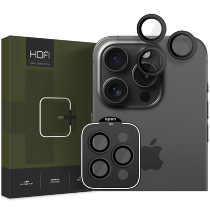 Protector de cámara trasera HOFI CamRing PRO+ para Apple iPhone 15 Pro Max / 15 Pro, vidrio templado, negro