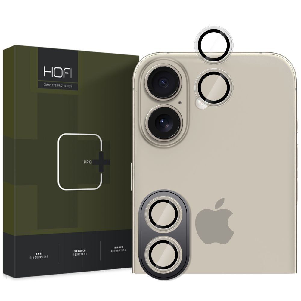 Película Protectora Cámara Trasera HOFI CamRing PRO+ para Apple iPhone 16 Plus / 16, Cristal Protegido, Transparente