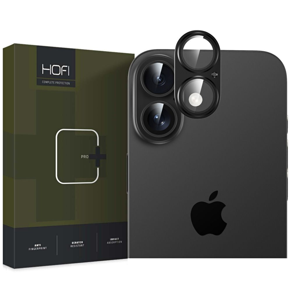 Película Protectora Cámara Trasera HOFI FullCam para Apple iPhone 16 Plus / 16, Cristal, Negro