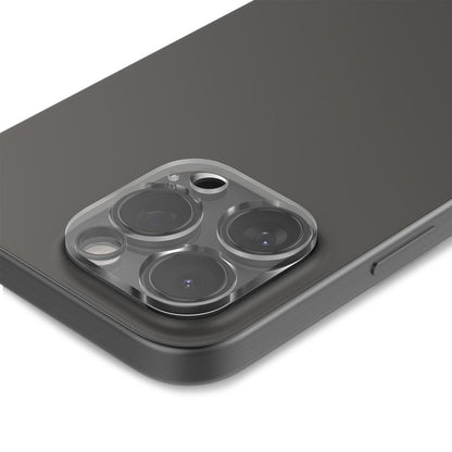 Spigen Optik Película Protectora de la Cámara Trasera para Apple iPhone 15 Pro Max / 15 Pro, Protección de Cristal, Pegamento Completo, Set 2 piezas, Transparente