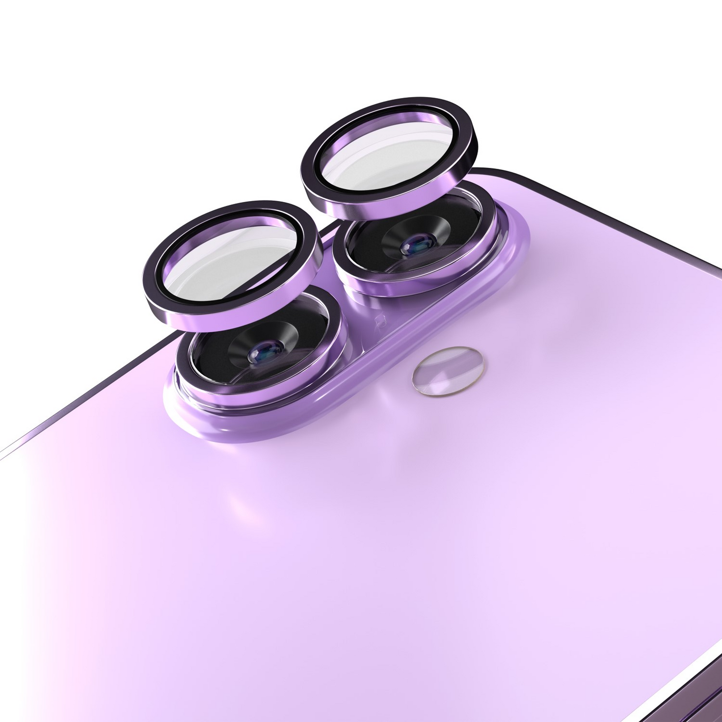 Protector de cámara trasera Etteri para Apple iPhone 17, vidrio templado, morado