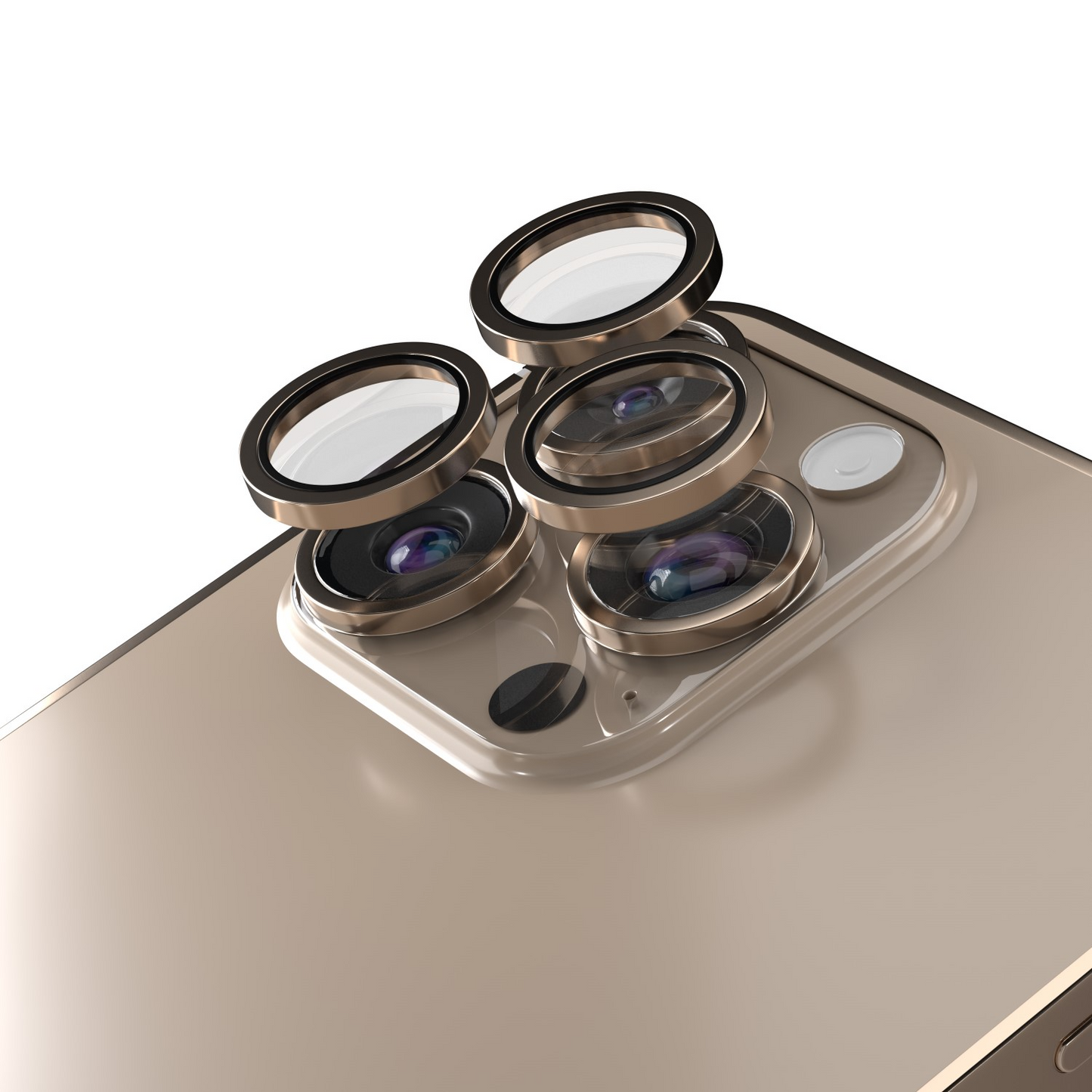 Protector de cámara trasera Etteri para Apple iPhone 16 Pro Max / 16 Pro, vidrio templado, bronce