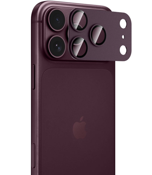 Protector de cámara trasera Tech-Protect CamFull Fit+ para Apple iPhone 18 Pro, vidrio templado, burdeos