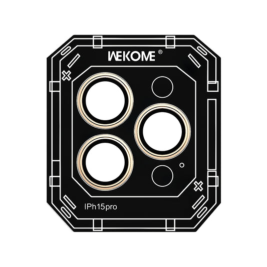 Película Protectora Cámara Tapa Trasera Wekome WTPC-008 para Apple iPhone 15 Pro, Cristal Protegido, Oro 