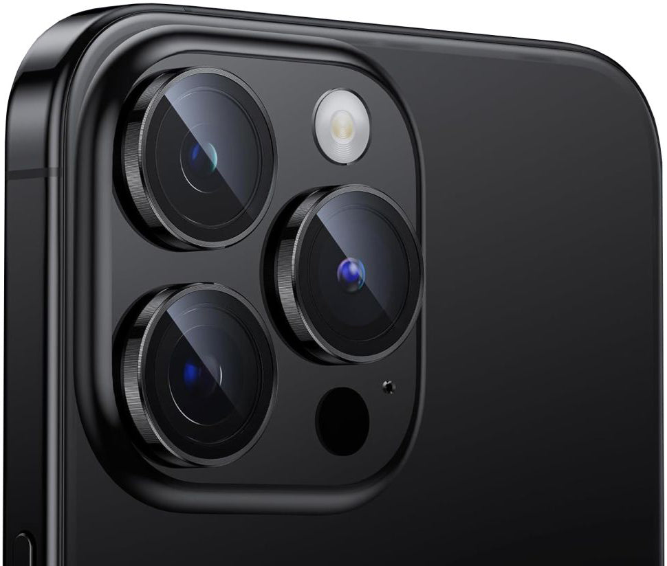 Funda protectora para la cámara trasera Tech-Protect CamRing PRO+ para Apple iPhone 14 Pro Max / 14 Pro, Cristal Templado, Negra
