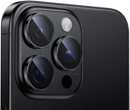 Funda protectora para la cámara trasera Tech-Protect CamRing PRO+ para Apple iPhone 14 Pro Max / 14 Pro, Cristal Templado, Negra